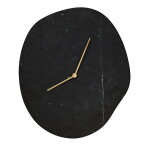 Ferm Living Nástěnné hodiny Melt Black Marble, černá barva, mramor