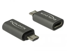 Delock Adaptér USB 2.0 Micro-B samec na USB Type-C 2.0 samice šedá (65927-D)