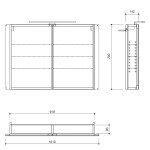SAPHO - GRETA galerka s LED osvětlením, 101x70x14cm, bílá mat GR100-0031