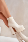 Boty Na Masivní Platformě A Podpatku Zateplené Světle Béžové Selahra 39