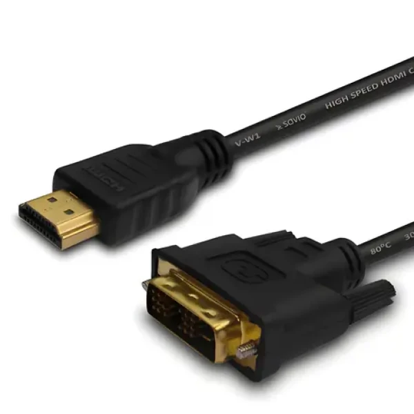 Kabel HDMI (M) - DVI 18+1 (M) CL-139 / Video kabel / 1,8 m / Pozlacené konektory (SAVIO CL-139)