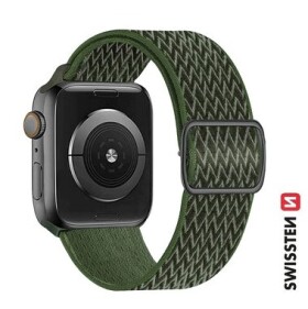 SWISSTEN Nylonový řemínek se sponou pro Apple Watch 38/40/41mm khaki (46000708)