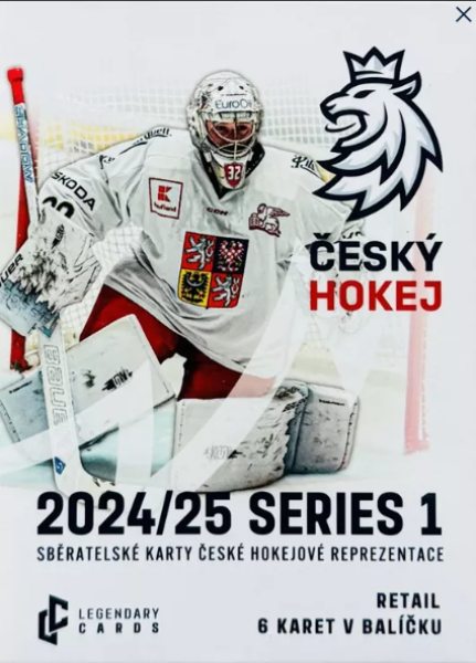 Legendary Cards Sběratelské hokejové karty Český hokej národní tým reprezentace 2024/2025 Golden Retail Hockey Balíček