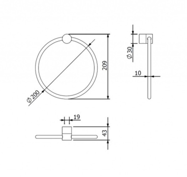KLUDI - Vela R Držák ručníku, kartáčované zlato 58978N0