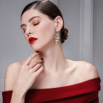 Náušnice ve tvaru lapače snů s perlami Lucilla, Zlatá Bílá