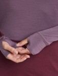 ICEBREAKER Wmns Merino 200 ZoneKnit LS Half Zip, Dark Berry/Grey Plum/Cb velikost: S