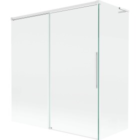 MEXEN/S - Rox L vanová zástěna 2-křídlová posuvná 150 + 70 x 150, transparent, bílá 8C9L-150-070-20-00