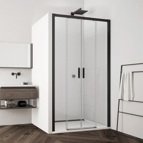 SanSwiss TOP-LINE S Dvoudílné posuvné dveře s 2 pevnými stěnami v rovině TLS41600607