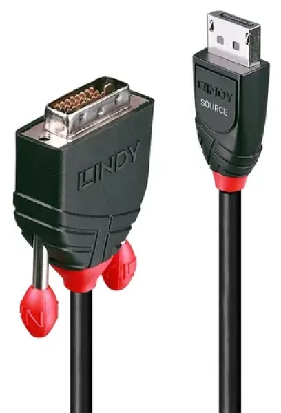 Lindy černá / Redukce / DisplayPort - DVI-D / 2 m (41491)