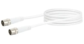 Schwaiger Koaxiální kabel 1,5 m bílý / Koaxiální kabel / F-F / Class A+10dB / 75 Ohm (KDSK15042)