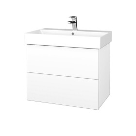 Dřevojas - Koupelnová skříňka VARIANTE SZZ2 70 umyvadlo Glance - M01 Bílá mat / M01 Bílá mat 261115