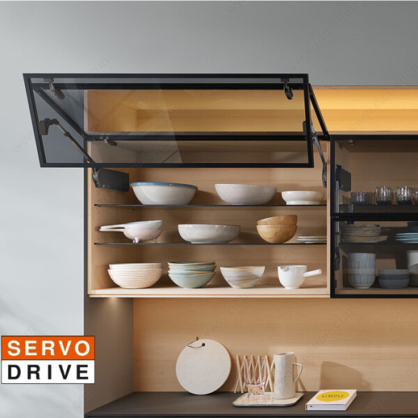 Blum Sada Aventos HF top ALU Servo-Drive mechanismus: slabý, výška korpusu: 600-910mm, krytka: šedá světlá (BLAHFT_62)