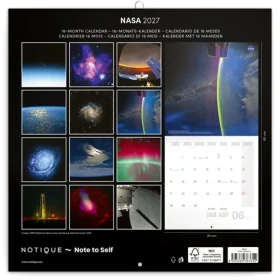 NOTIQUE Mřížkový kalendář NASA 2027 / 30 × 30 cm
