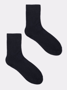 Yoclub Pánské hladké černé ponožky Black