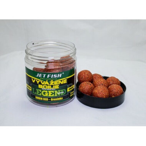 Jet Fish Vyvážené boilies Legend Range Robin Red + Brusinka 250ml 24mm (000355)