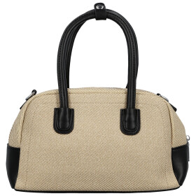 Módní dámská koženková kabelka do ruky Leora, béžová-černá