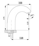 JIKA - Sensor Elektronická umyvadlová baterie, bateriové napájení, chrom H3151T20043211