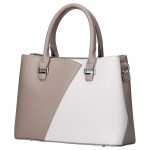 Moderní dámská koženková kabelka do ruky Lynette, tmavě béžová