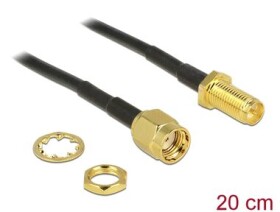 DeLock Kabel RP-SMA (F) - RP-SMA (M) 0.2m černá (88876)