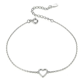 Stříbrný náramek s přívěskem ve tvaru srdce, stříbro 925/1000, Stříbrná 16 cm + 3 cm (prodloužení)