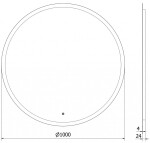 MEXEN - Oro zrcadlo s osvětlením 100 cm, LED 6000K, 9824-100-100-611-00