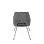 Židle jídelní, šedá látka, kovové nohy, broušená nerez.