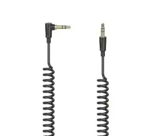 Hama Flexi-Slim černá / Audio kabel / Jack 3,5 mm - Jack 3,5 mm 90° / spirálový / 0,75 m