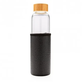XD Design Skleněná láhev na vodu s ochranným pouzdrem černá 550 ml (P436.291)