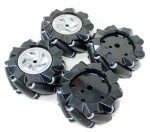 Robotická Mecanum kola 80 mm – sada 4 všesměrných kol, černá (6.7 mm náboj)