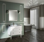 SAPHO - CROSS zrcadlo v dřevěném rámu 70x80cm, starobílá CR212