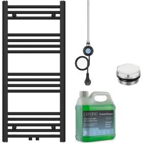 CERANO - Koupelnový elektrický radiátorový set Benito - WIFI - 300W - černá matná - 1000x450 mm CER-698767