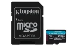 Kingston Canvas Go Plus microSDXC 256GB s adaptérem / UHS-I V30 / U3 / Class 10 / čtení: až 200MBs / zápis: až 160 MBs (SDCG4/256GB)