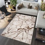 DumDekorace Stylový interiérový koberec béžově hnědý Šířka: 120 cm | Délka: 170 cm