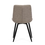 Židle jídelní, krémová látka, nohy černý kov