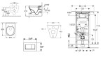 GEBERIT - Duofix Set předstěnové instalace, klozetu a sedátka Villeroy Boch, tlačítka Sigma20, DirectFlush, SoftClose, CeramicPlus, matný chrom/chrom SANI11CK2115