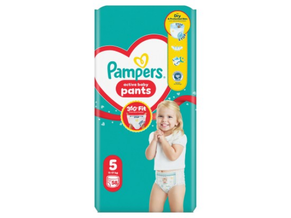 Pampers Active Baby Pants, vel. 5, 58 ks