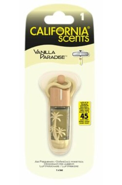 California Scents Hanging Vial Vanilla Paradise / Vůně do auta / Vanilka / 45 dnů (5020144229643)