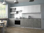 FRONTI Kuchyňská linka PAMELA 320x260 - Bílá + beton - RYCHLE DODÁNÍ