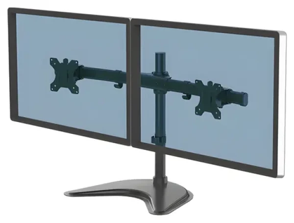 Fellowes Seasa černá / Stolní stojan pro 2 monitory / VESA 75-100 mm / do 27" / nosnost 8 kg (8043701)