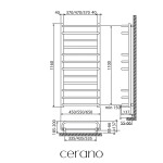 CERANO - Elektrický sušák ručníků Ricardo, s displejem - 229 W - černá matná - 1160x550 mm LIV-B-ED-12-55