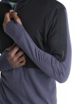 Pánská merino mikina ICEBREAKER Mens 200 Realfleece Descender LS Half, Black/Graphite velikost: L