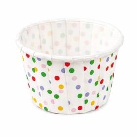 Dortisimo Košíčky na muffiny pevné bílé s barevnými puntíky 5 x 4 cm (100 ks)