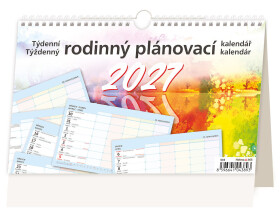 Stolní kalendář 2027 Helma Týdenní rodinný plánovací