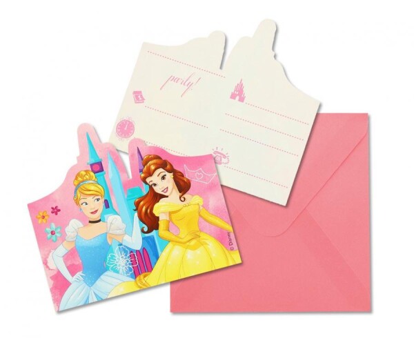 Princess pozvánky na oslavu 6 ks Princess pozvánky na oslavu 6 ks