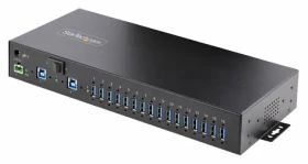 StarTech Průmyslový USB hub 16 portů černá / USB hub / 16x USB 3.2 5Gbps / napájecí adaptér (S5G16AINDS-USB-A-HUB)