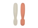 Beaba První trénovací lžičky silikonové Terracotta/Velvet Grey (913579BB)