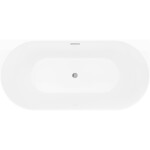 MEXEN/S - Oval Slim volně stojící vana nástěnná 170 x 80, bílá/šedá, sifon a přepad chrom 52661708062-01