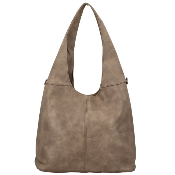 Trendy dámská koženková kabelka na rameno Marlen, béžová