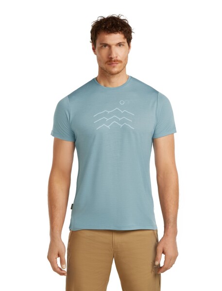 Pánské merino triko s krátkým rukávem ICEBREAKER Mens 125 Cool-Lite Sphere SS Tee Across, Flint Blue velikost: M