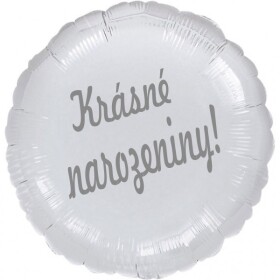 Balónek fóliový stříbrný kruh Krásné narozeniny! balonky.cz Balónek fóliový stříbrný kruh Krásné narozeniny! balonky.cz